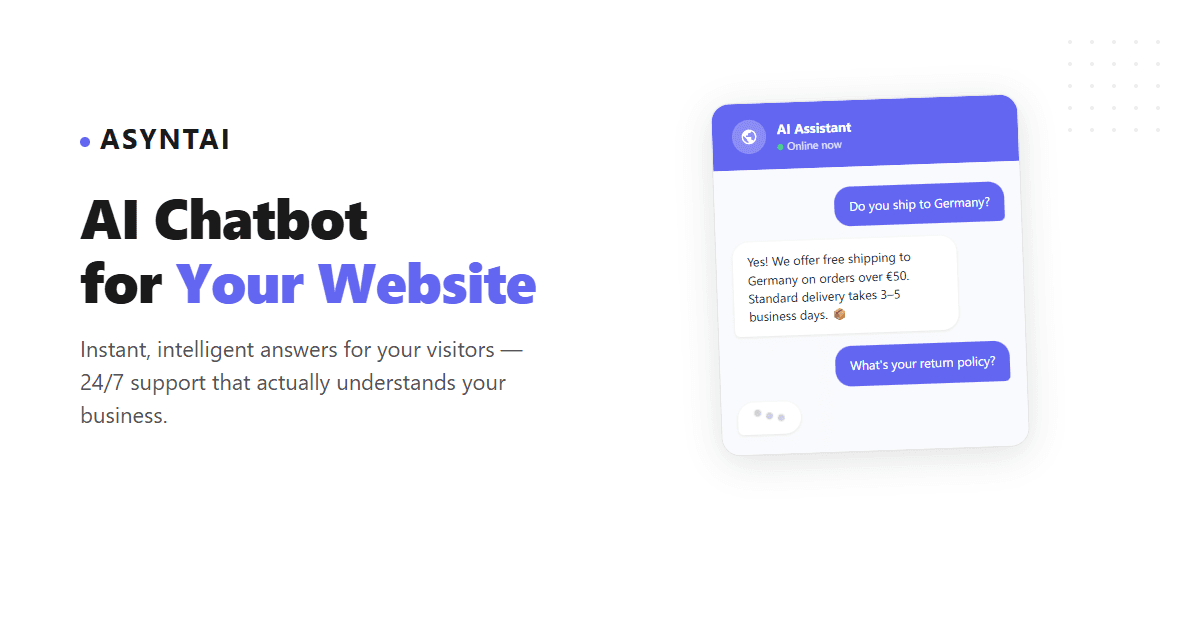 Asyntai - AI chatbot for websites