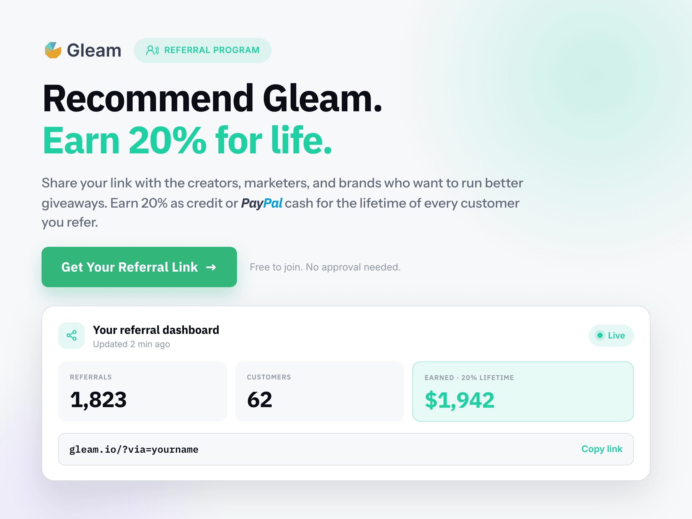 Gleam App - Giveaways that grow your list