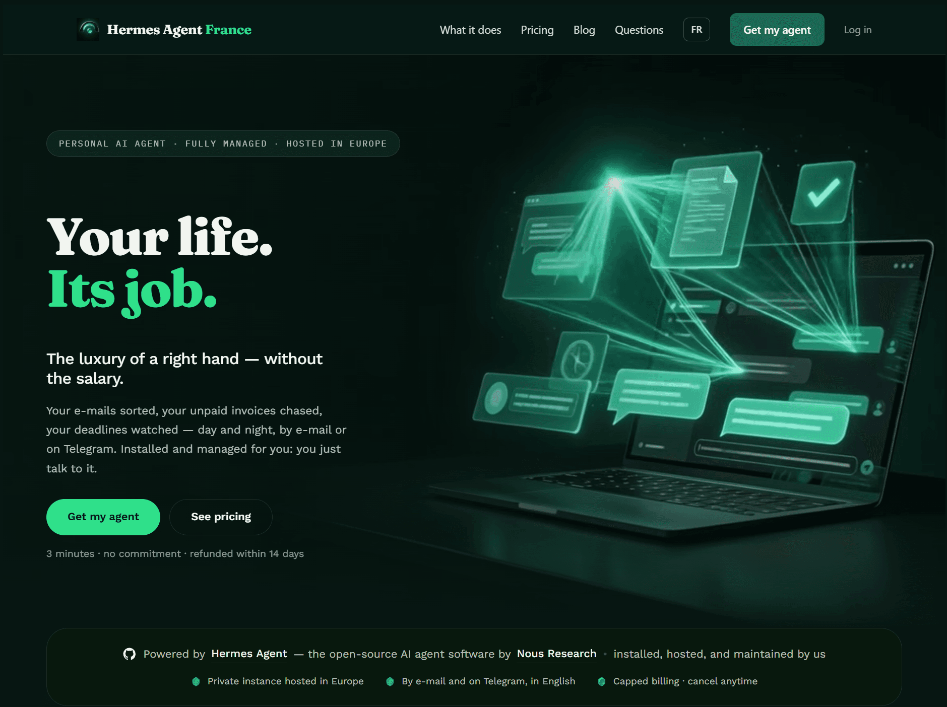 Hermes Agent France - Managed AI agent for SMBs