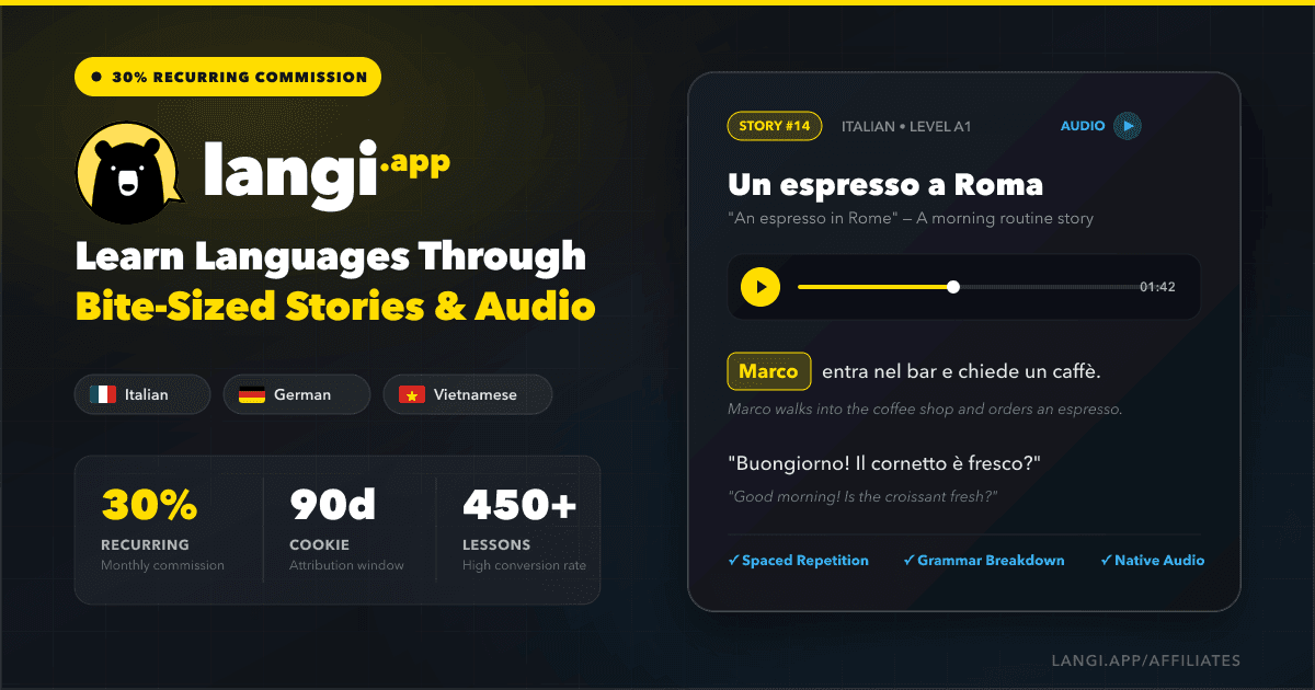 Langi.app - Learn languages with stories