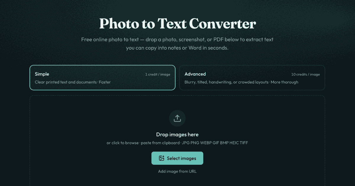 Photo to Text Converter - Extract the text from image