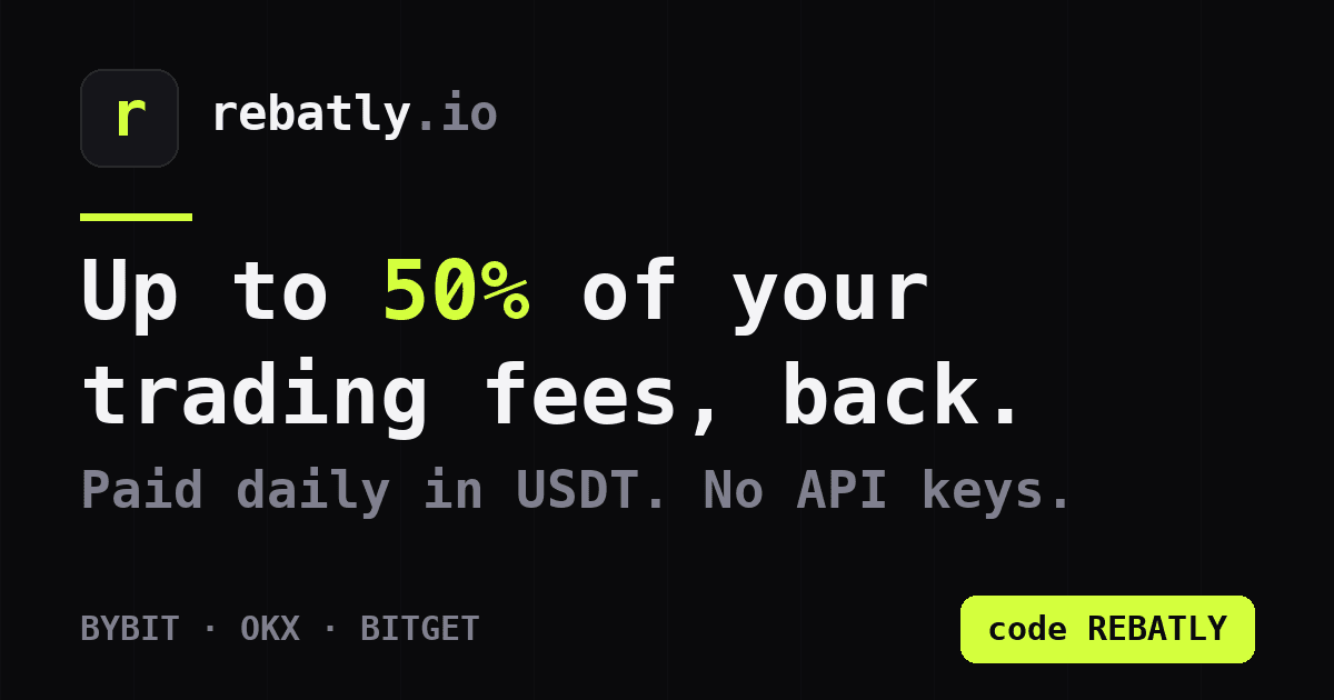 Rebatly - Up to 50% of trading fees back
