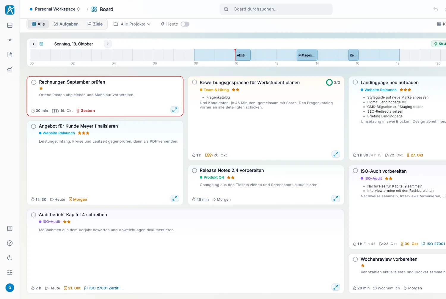 Aevo - The task board that knows how much fits into your day