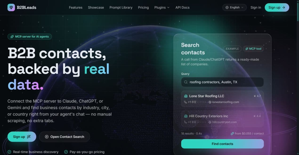 B2BLeads - B2B lead search API & MCP