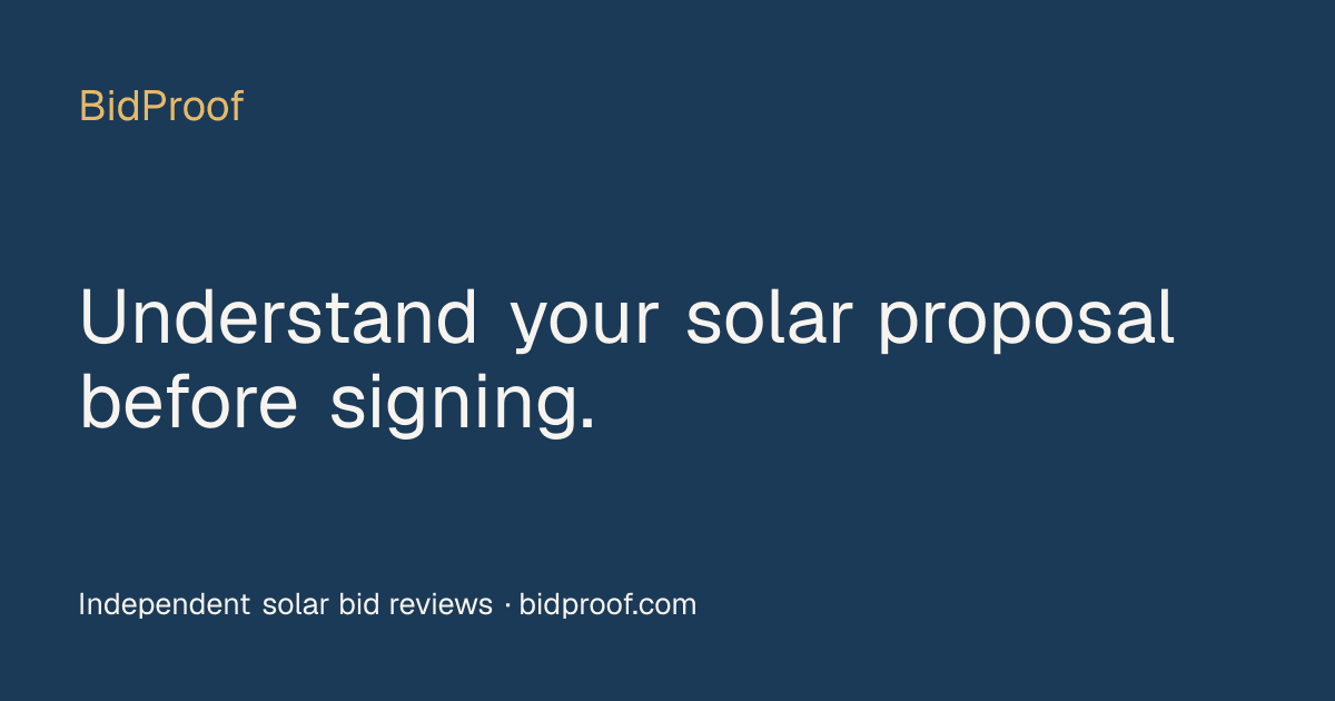 BidProof - Checks a homeowner's solar proposal before they sign