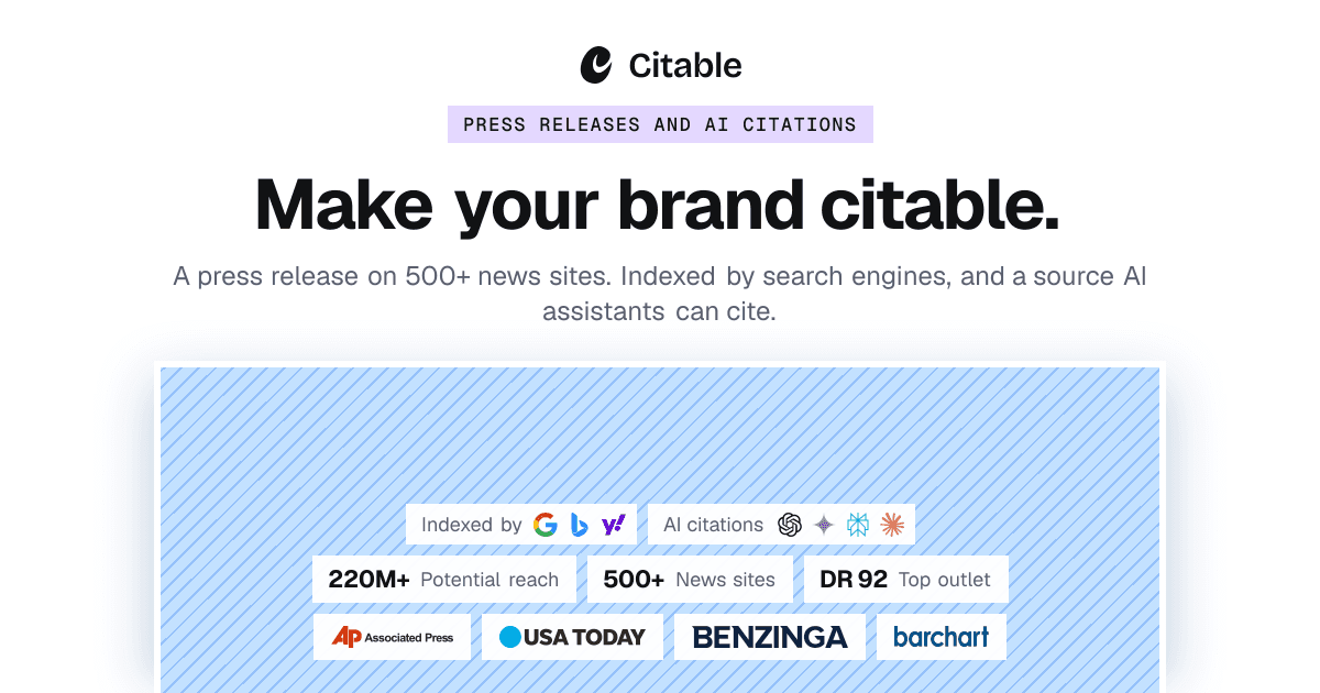 Citable - Make your brand a source AI assistants can cite