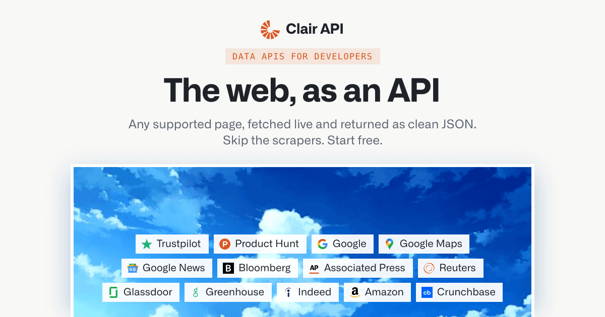 Clair API - Clean, structured data from the live web