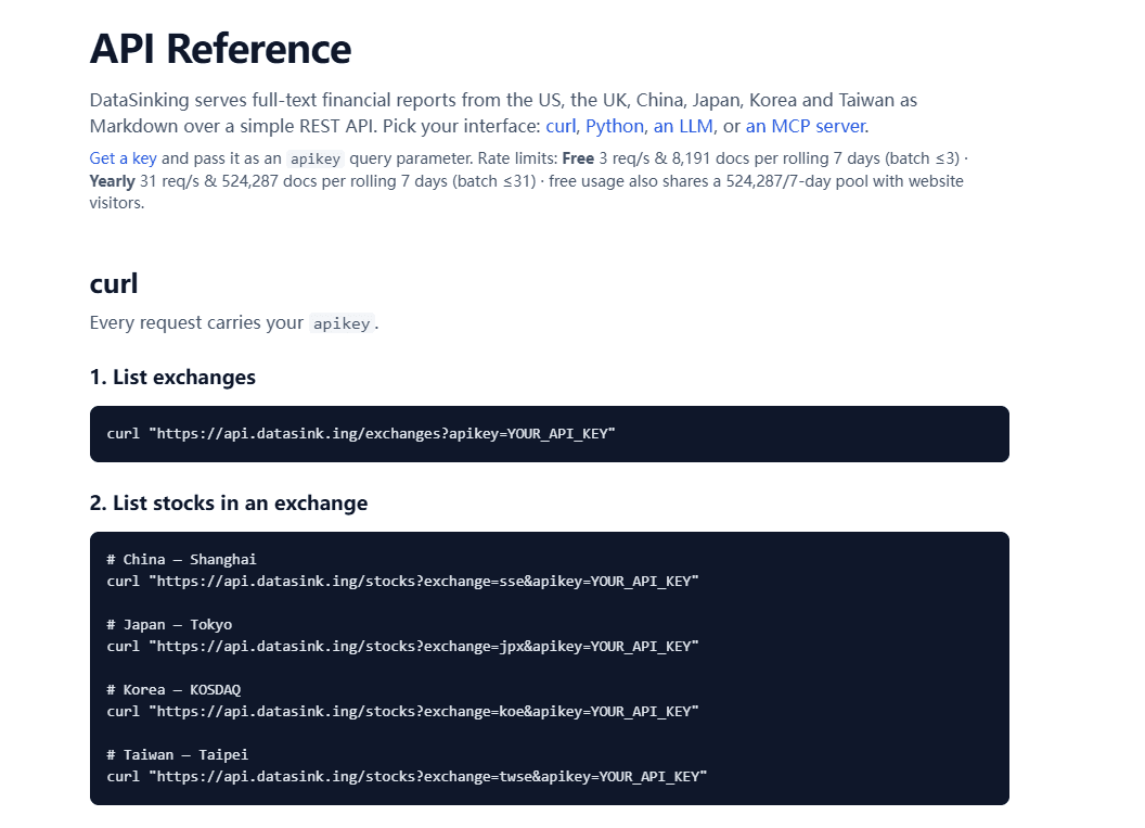 DataSinking - Financial reports as Markdown