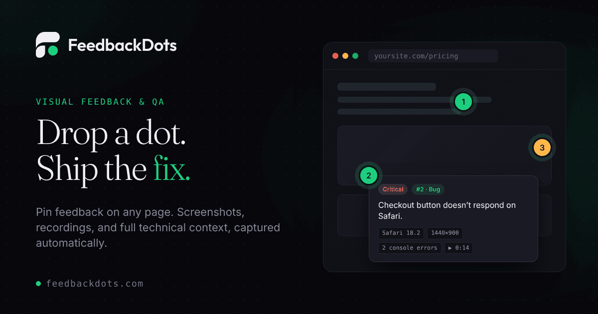 FeedbackDots - Visual feedback and bug reports for product and QA teams