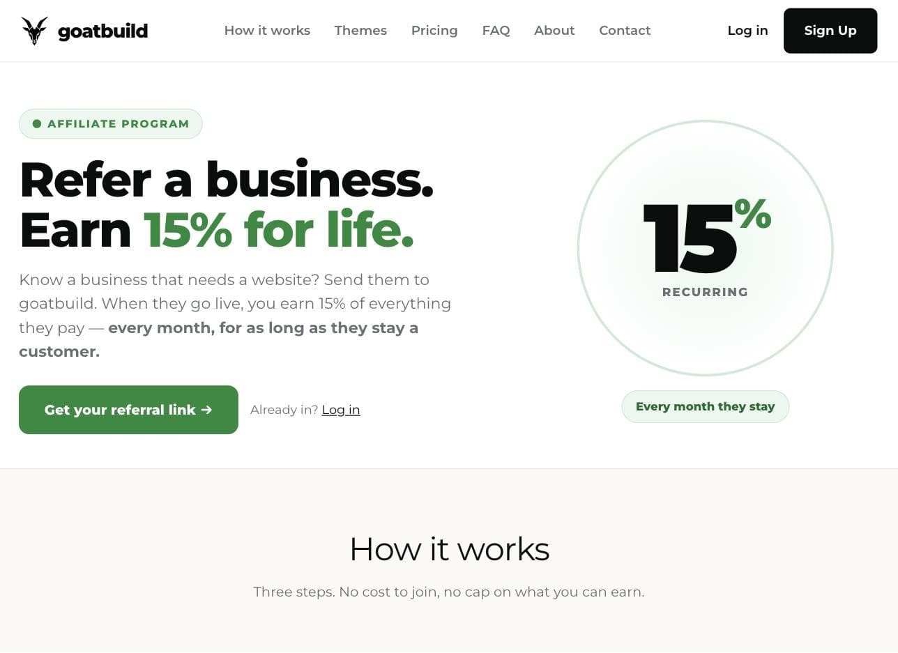 goatbuild - Affordable websites, $19/mo