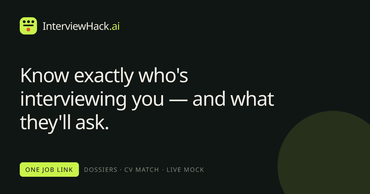 InterviewHack.ai - Know who's interviewing you — and how to answer.