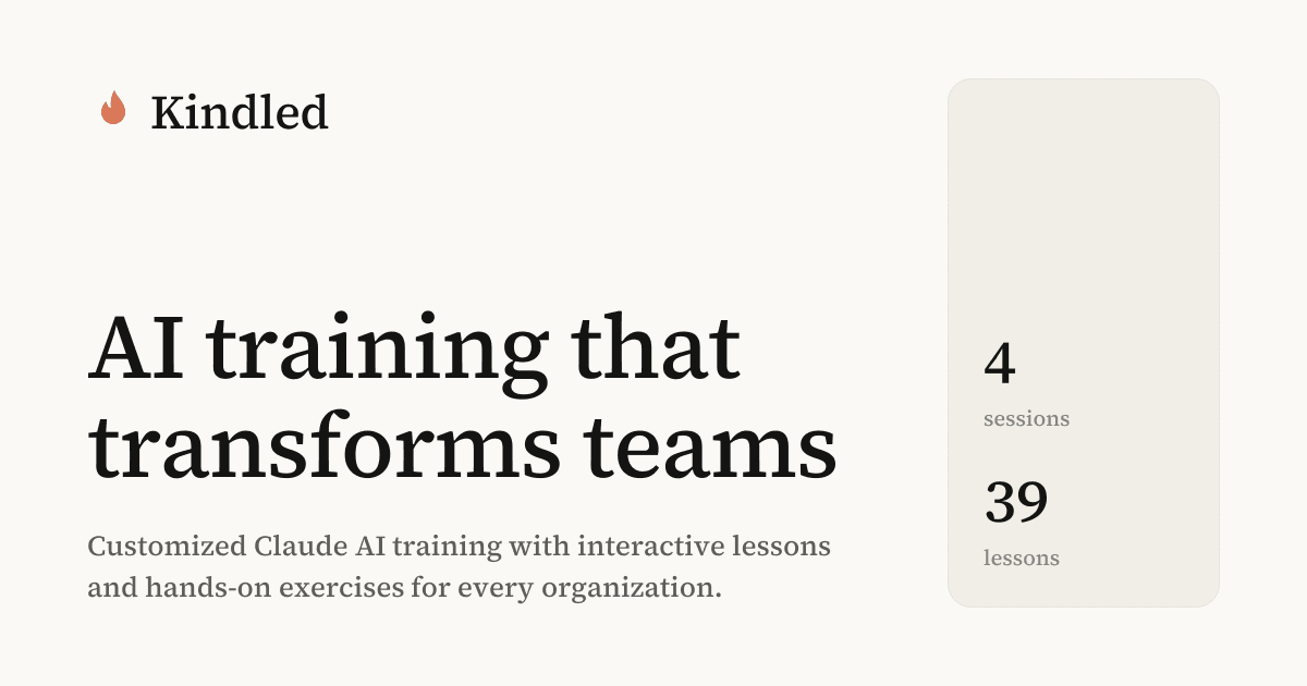 Kindled - AI training for nonprofits