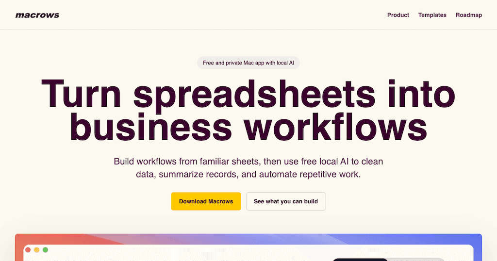Macrows - Turn spreadsheets into business workflows
