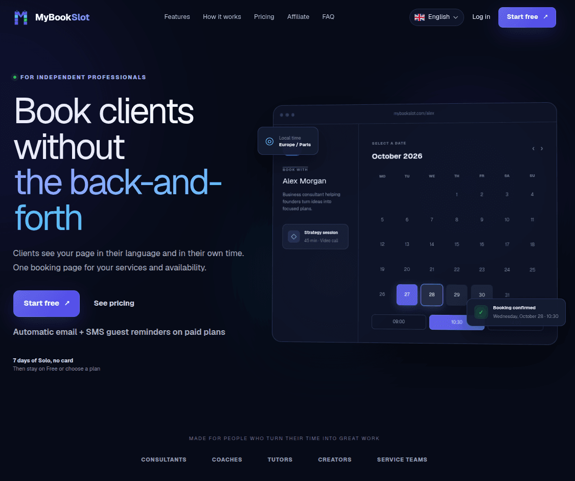 MyBookSlot - Book clients, skip the email