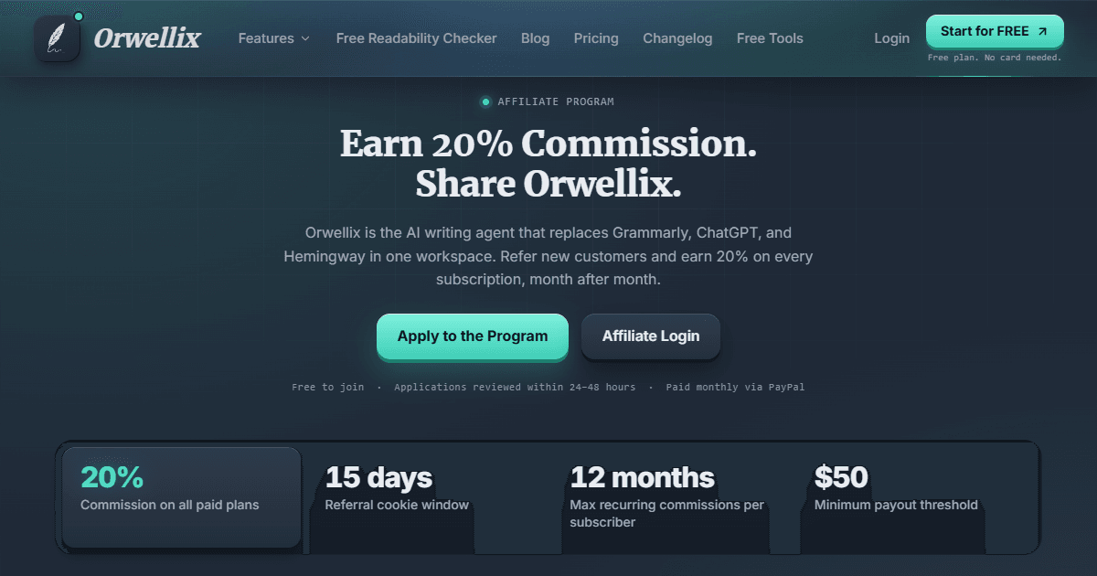 Orwellix - 20% recurring AI writing tool
