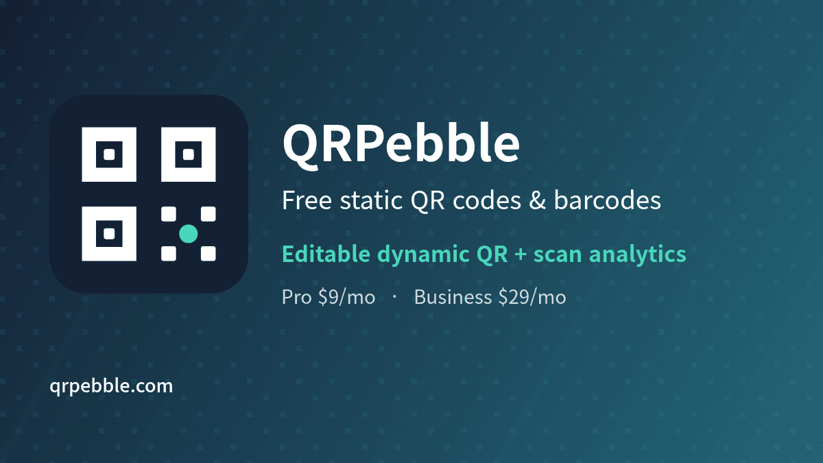 QRPebble - Free QR codes, editable links