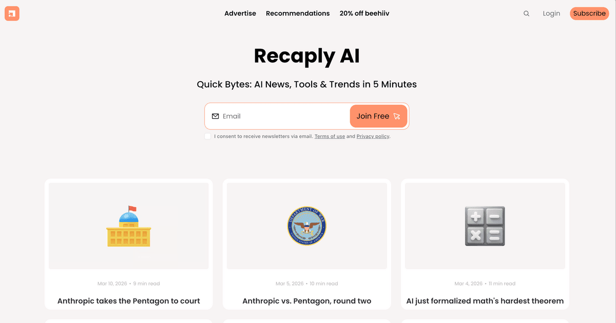 Recaply AI - Every new thing in AI, recapped