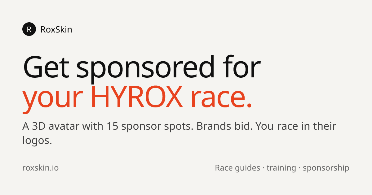 RoxSkin - Lets amateur HYROX athletes sell sponsor spots on their 3D avatar