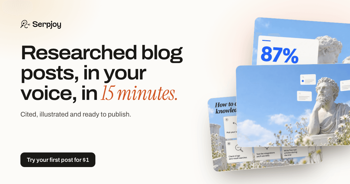 Serpjoy - Grow your traffic with done-for-you blog posts