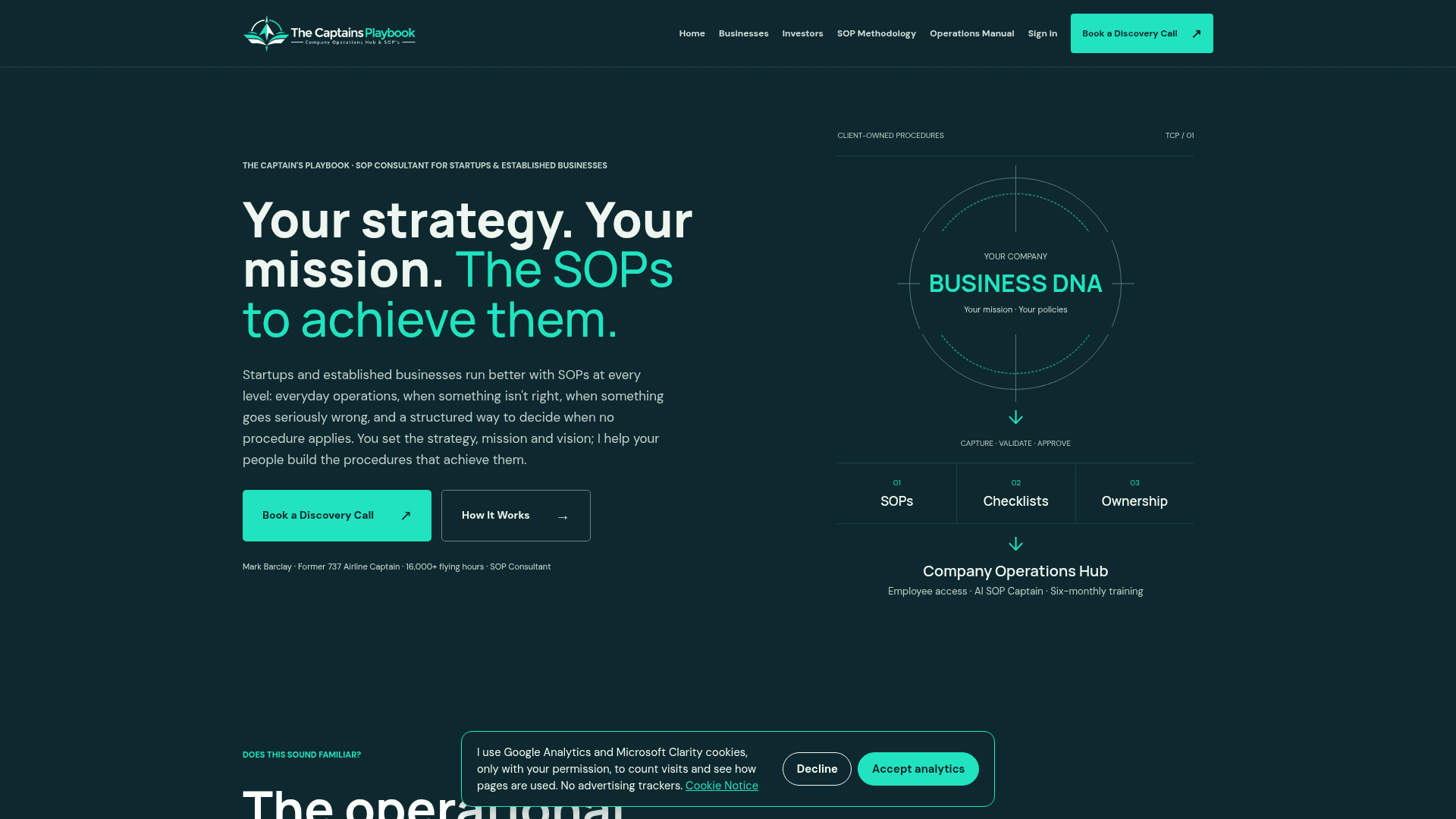The Captains Playbook - SOPs at every level, built with your people to deliver your strategy.