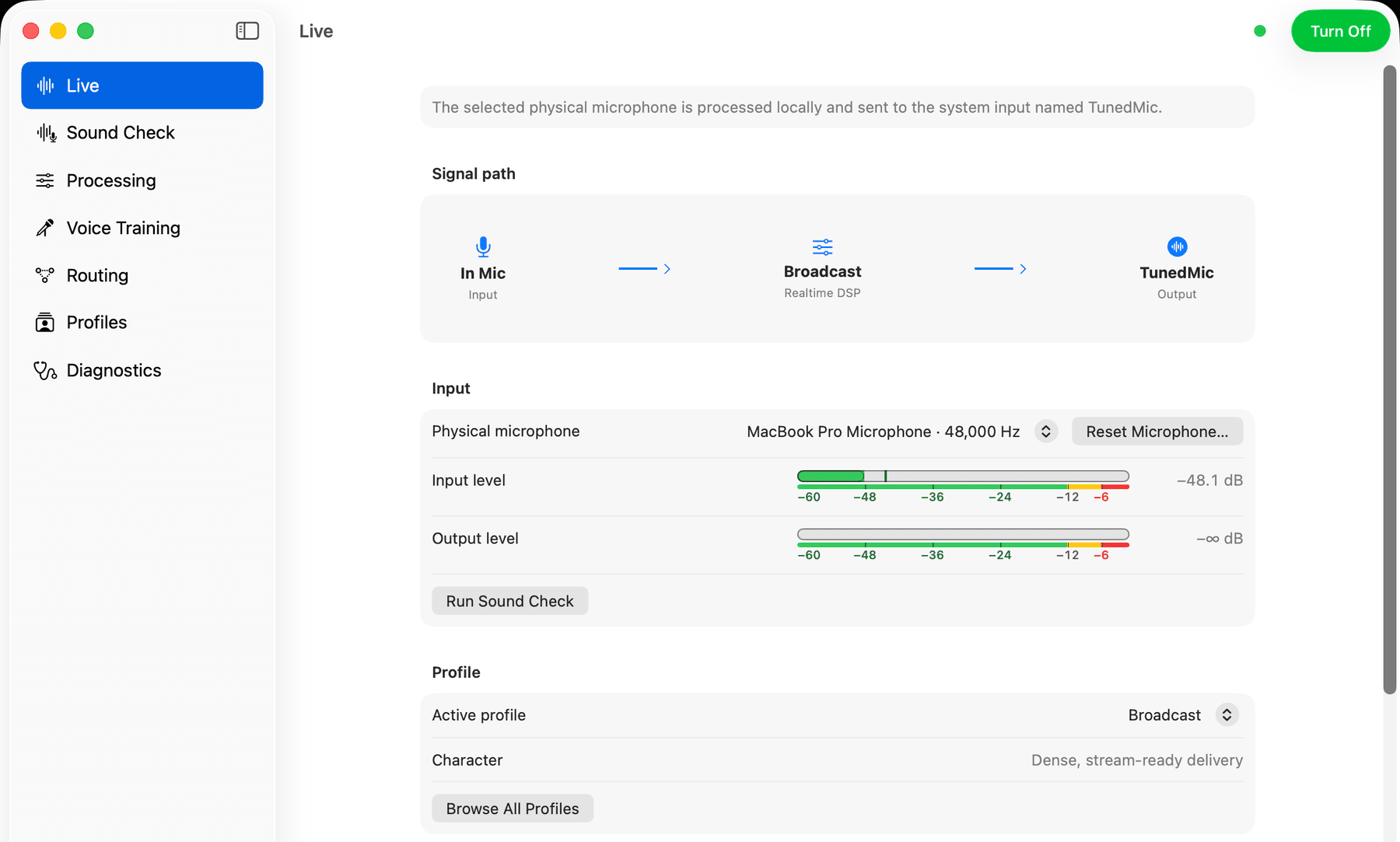 TunedMic - Your Mac mic, tuned to your voice, in every app