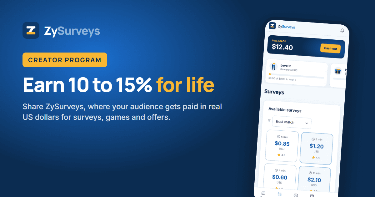 ZySurveys - Get paid in real US dollars